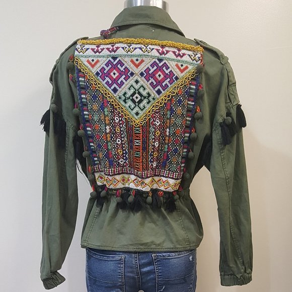 💥KILLER DESIGN💥Embroidered Tribal Army Jacket - Picture 4 of 15